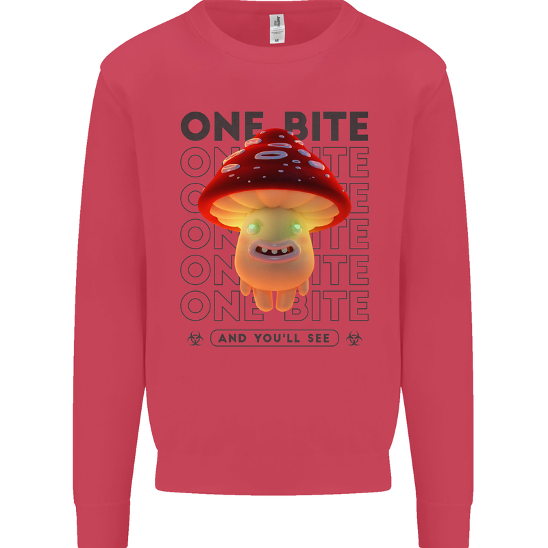 Funny Magic Mushrooms LSD Trippy Mens Sweatshirt Jumper Heliconia