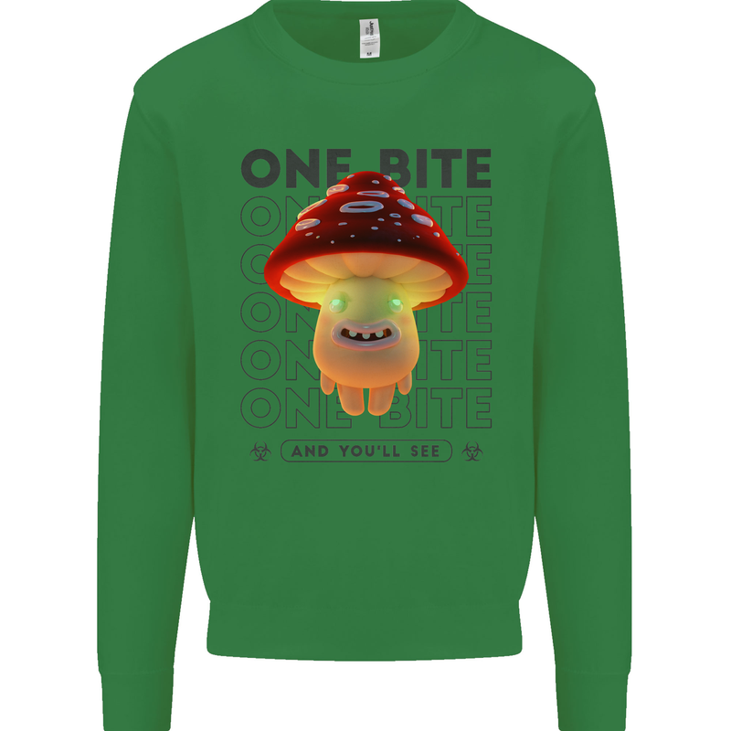Funny Magic Mushrooms LSD Trippy Mens Sweatshirt Jumper Irish Green