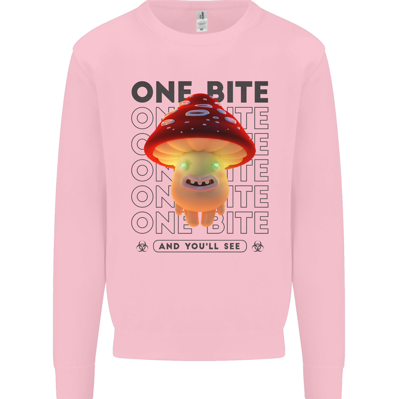 Funny Magic Mushrooms LSD Trippy Mens Sweatshirt Jumper Light Pink