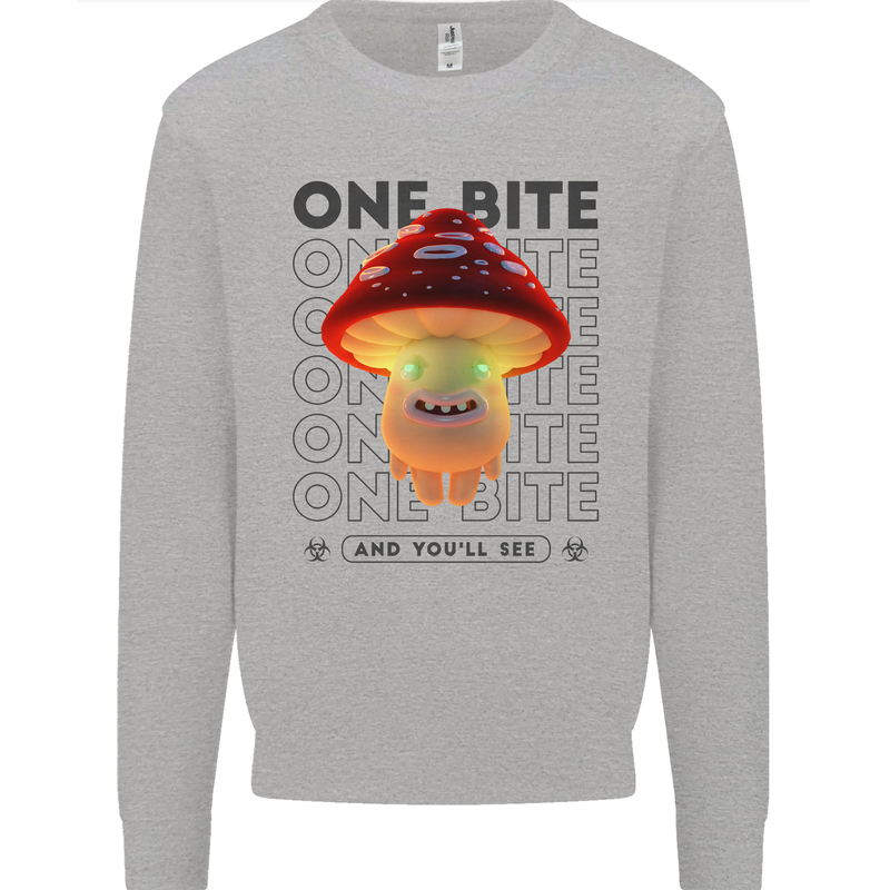 Funny Magic Mushrooms LSD Trippy Mens Sweatshirt Jumper Sports Grey