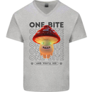 Funny Magic Mushrooms LSD Trippy Mens V-Neck Cotton T-Shirt Sports Grey