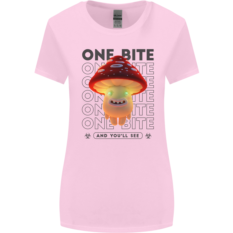 Funny Magic Mushrooms LSD Trippy Womens Wider Cut T-Shirt Light Pink