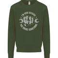 Funny Mechanic You Broke Something Kids Sweatshirt Jumper Forest Green
