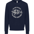 Funny Mechanic You Broke Something Kids Sweatshirt Jumper Navy Blue