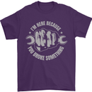 Funny Mechanic You Broke Something Mens T-Shirt 100% Cotton Purple