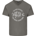 Funny Mechanic You Broke Something Mens V-Neck Cotton T-Shirt Charcoal