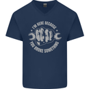 Funny Mechanic You Broke Something Mens V-Neck Cotton T-Shirt Navy Blue