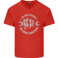 Funny Mechanic You Broke Something Mens V-Neck Cotton T-Shirt Red