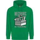 Funny Mechanic in Training Childrens Kids Hoodie Irish Green
