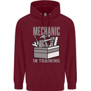 Funny Mechanic in Training Childrens Kids Hoodie Maroon