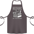 Funny Mechanic in Training Cotton Apron 100% Organic Dark Grey