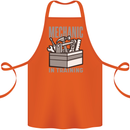 Funny Mechanic in Training Cotton Apron 100% Organic Orange