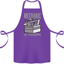 Funny Mechanic in Training Cotton Apron 100% Organic Purple