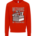 Funny Mechanic in Training Kids Sweatshirt Jumper Bright Red