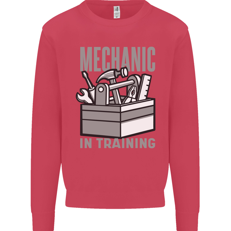 Funny Mechanic in Training Kids Sweatshirt Jumper Heliconia