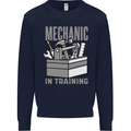 Funny Mechanic in Training Kids Sweatshirt Jumper Navy Blue