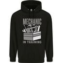 Funny Mechanic in Training Mens 80% Cotton Hoodie Black