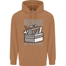 Funny Mechanic in Training Mens 80% Cotton Hoodie Caramel Latte