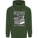 Funny Mechanic in Training Mens 80% Cotton Hoodie Forest Green