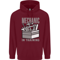 Funny Mechanic in Training Mens 80% Cotton Hoodie Maroon
