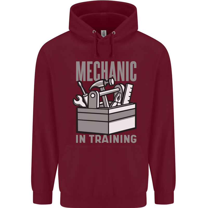 Funny Mechanic in Training Mens 80% Cotton Hoodie Maroon