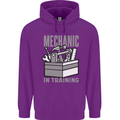 Funny Mechanic in Training Mens 80% Cotton Hoodie Purple