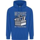 Funny Mechanic in Training Mens 80% Cotton Hoodie Royal Blue