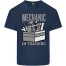 Funny Mechanic in Training Mens Cotton T-Shirt Tee Top Navy Blue