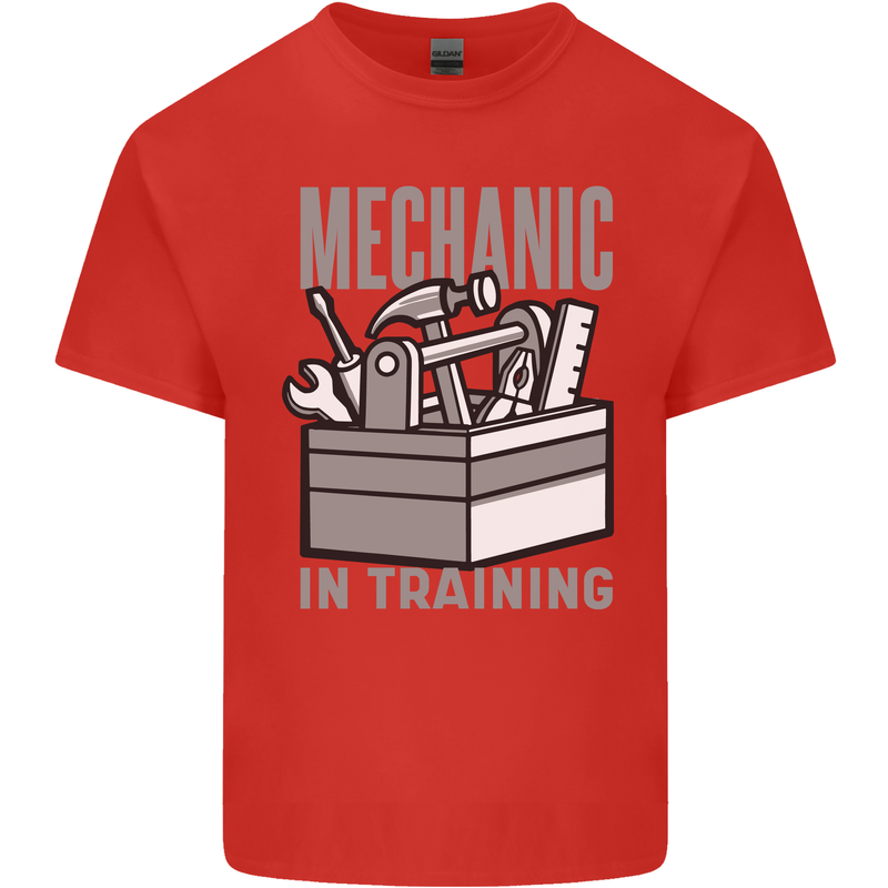 Funny Mechanic in Training Mens Cotton T-Shirt Tee Top Red