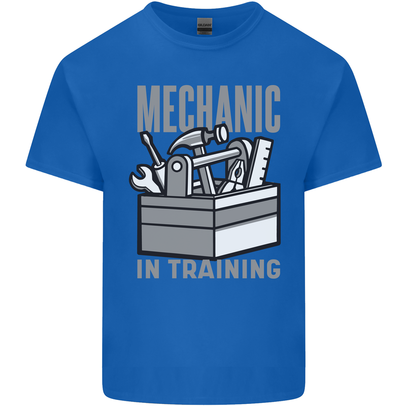 Funny Mechanic in Training Mens Cotton T-Shirt Tee Top Royal Blue