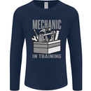 Funny Mechanic in Training Mens Long Sleeve T-Shirt Navy Blue