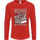 Funny Mechanic in Training Mens Long Sleeve T-Shirt Red