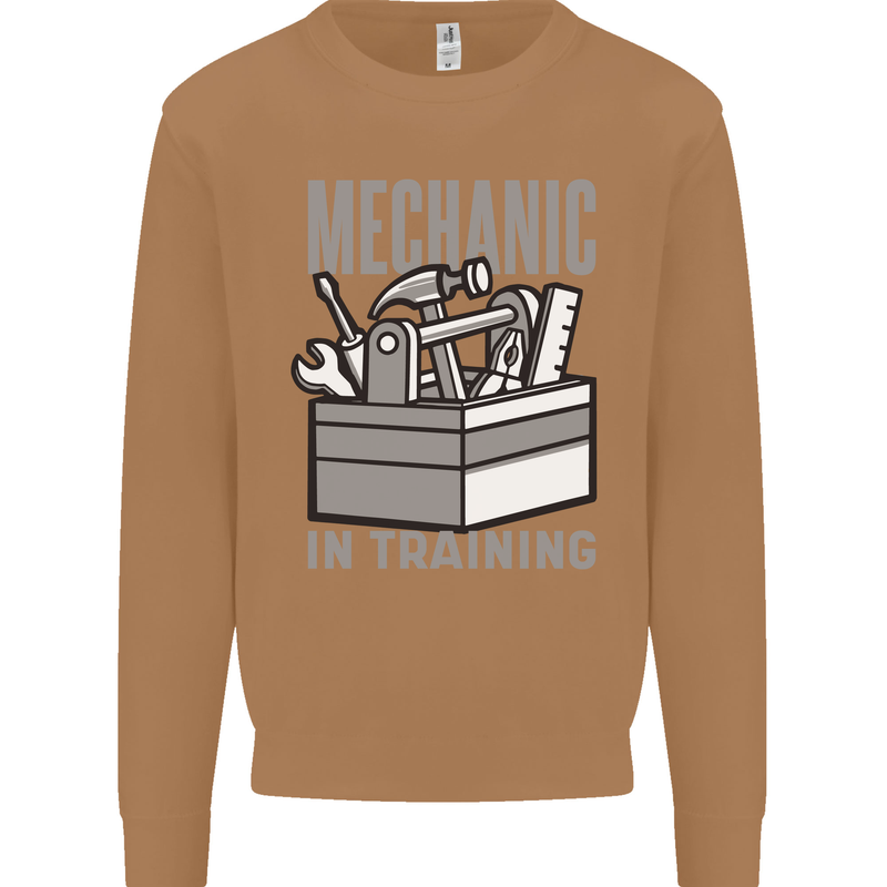 Funny Mechanic in Training Mens Sweatshirt Jumper Caramel Latte