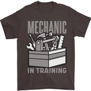 Funny Mechanic in Training Mens T-Shirt 100% Cotton Dark Chocolate