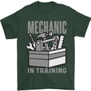 Funny Mechanic in Training Mens T-Shirt 100% Cotton Forest Green