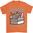 Funny Mechanic in Training Mens T-Shirt 100% Cotton Orange