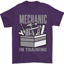Funny Mechanic in Training Mens T-Shirt 100% Cotton Purple