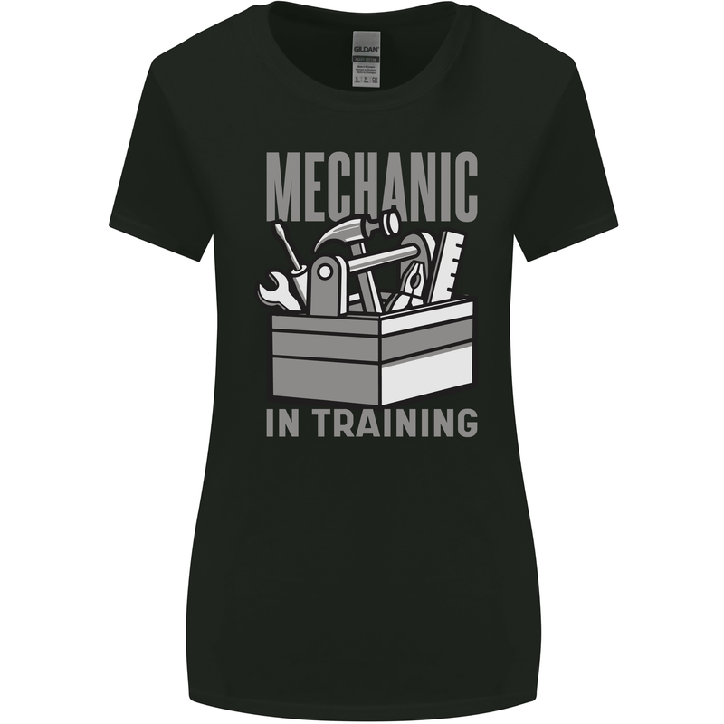 Funny Mechanic in Training Womens Wider Cut T-Shirt Black