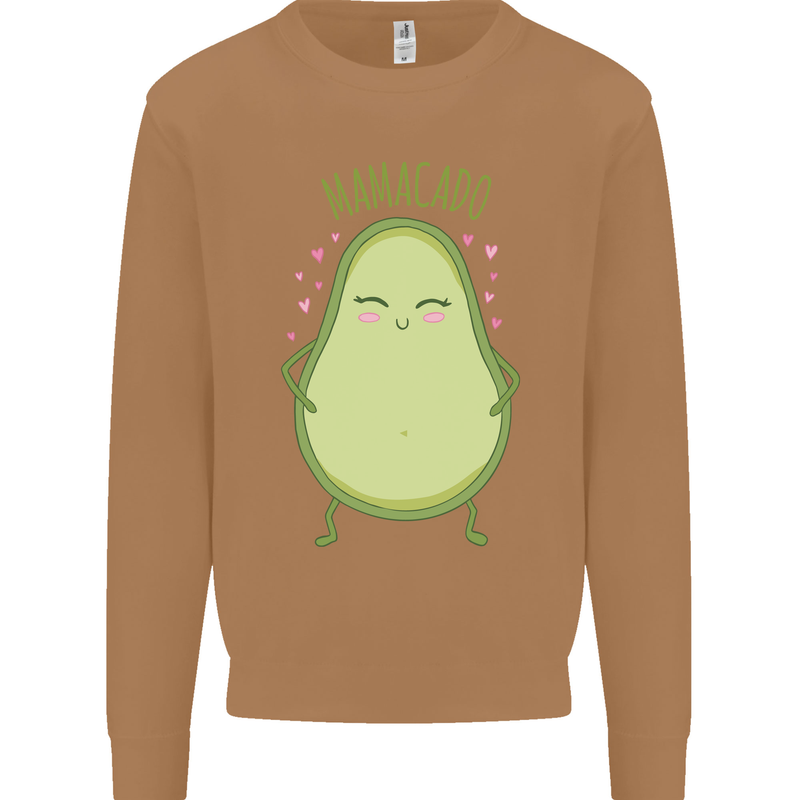 Funny Mother's Day Mamacado Avacado Mens Sweatshirt Jumper Caramel Latte