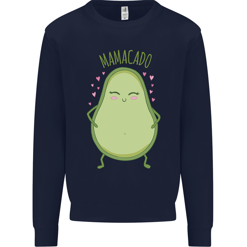 Funny Mother's Day Mamacado Avacado Mens Sweatshirt Jumper Navy Blue