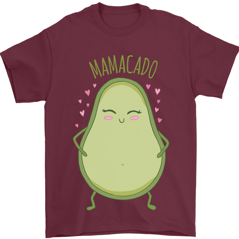 Funny Mother's Day Mamacado Avacado Mens T-Shirt Cotton Gildan Maroon