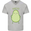 Funny Mother's Day Mamacado Avacado Mens V-Neck Cotton T-Shirt Sports Grey