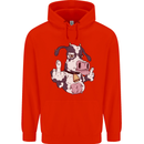 Funny Offensive Rude Cow Finger Flip Childrens Kids Hoodie Bright Red