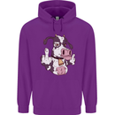 Funny Offensive Rude Cow Finger Flip Childrens Kids Hoodie Purple