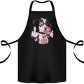 Funny Offensive Rude Cow Finger Flip Cotton Apron 100% Organic Black