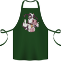 Funny Offensive Rude Cow Finger Flip Cotton Apron 100% Organic Forest Green