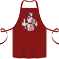 Funny Offensive Rude Cow Finger Flip Cotton Apron 100% Organic Maroon