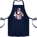 Funny Offensive Rude Cow Finger Flip Cotton Apron 100% Organic Navy Blue