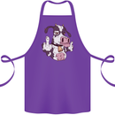 Funny Offensive Rude Cow Finger Flip Cotton Apron 100% Organic Purple