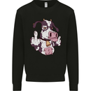 Funny Offensive Rude Cow Finger Flip Kids Sweatshirt Jumper Black